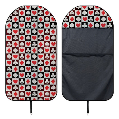 Playing Card Suits Check Pattern Print Waterproof Car Seat Cover