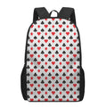 Playing Card Suits Pattern Print 17 Inch Backpack