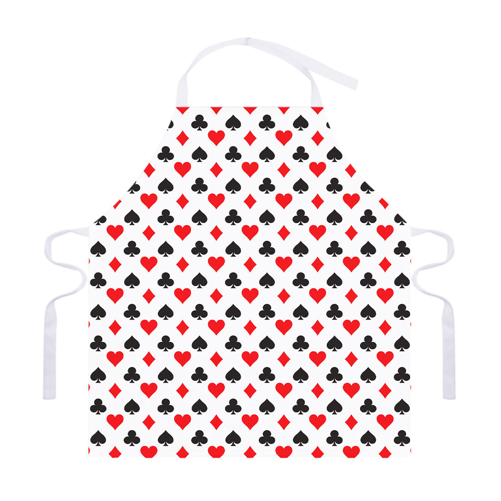 Playing Card Suits Pattern Print Adjustable Apron