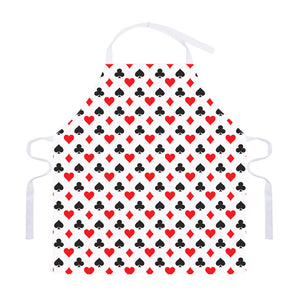 Playing Card Suits Pattern Print Adjustable Apron