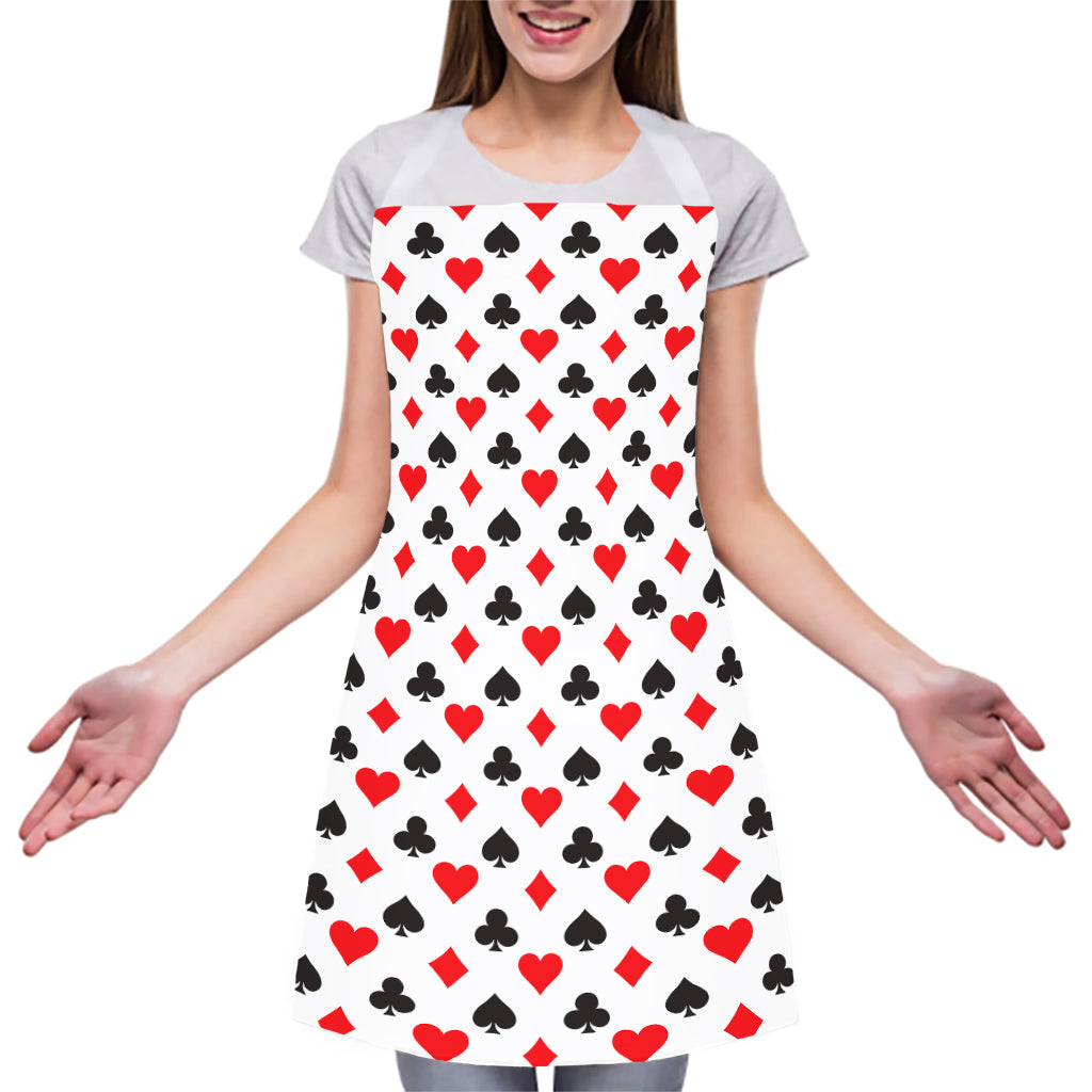 Playing Card Suits Pattern Print Adjustable Apron