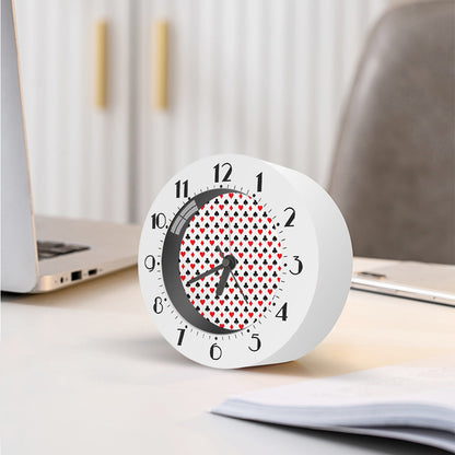 Playing Card Suits Pattern Print Alarm Clock