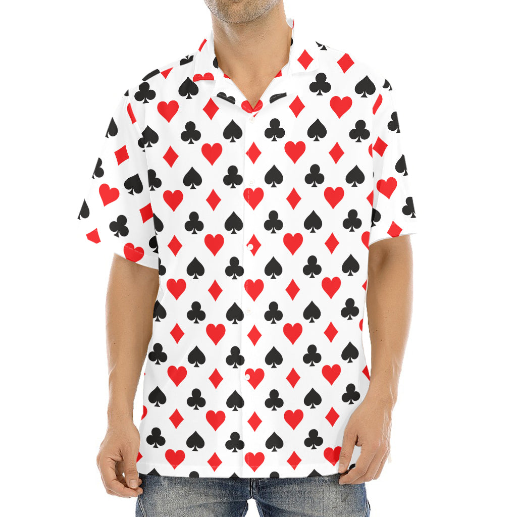 Playing Card Suits Pattern Print Aloha Shirt