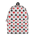 Playing Card Suits Pattern Print School Backpack