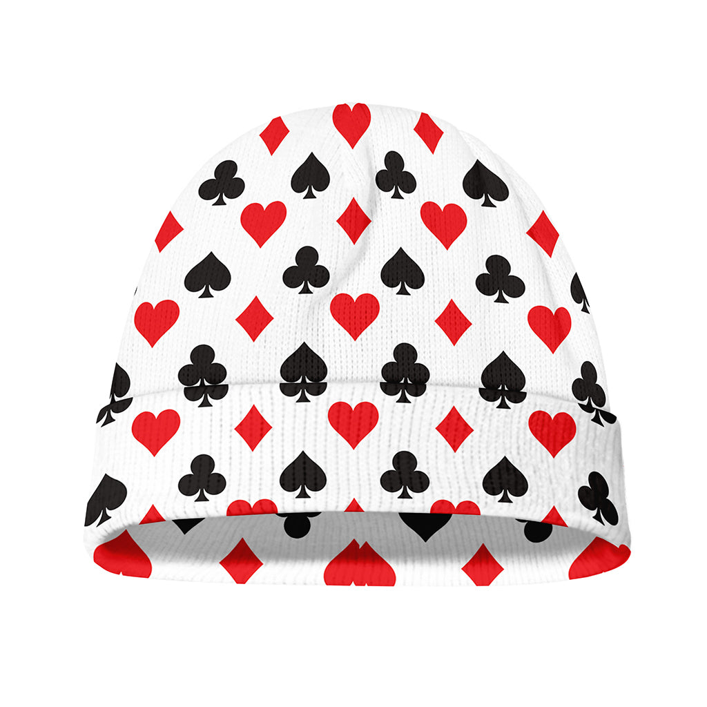 Playing Card Suits Pattern Print Beanie