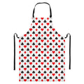 Playing Card Suits Pattern Print Bib Apron With Pocket