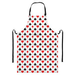 Playing Card Suits Pattern Print Bib Apron With Pocket