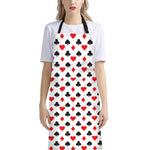 Playing Card Suits Pattern Print Bib Apron With Pocket
