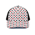 Playing Card Suits Pattern Print Black Mesh Trucker Hat
