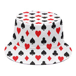 Playing Card Suits Pattern Print Bucket Hat