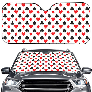 Playing Card Suits Pattern Print Car Windshield Sun Shade