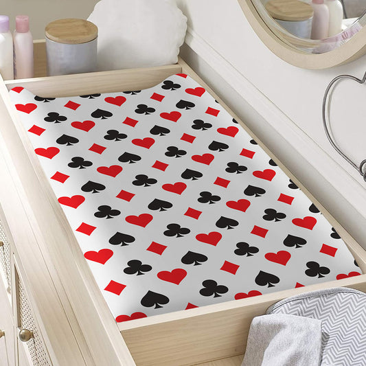 Playing Card Suits Pattern Print Changing Pad Cover