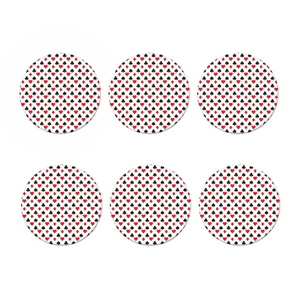 Playing Card Suits Pattern Print Coaster Set