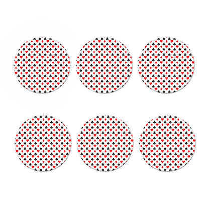 Playing Card Suits Pattern Print Coaster Set