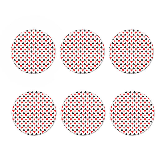 Playing Card Suits Pattern Print Coaster Set