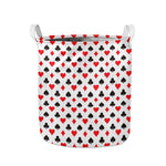 Playing Card Suits Pattern Print Collapsible Laundry Basket