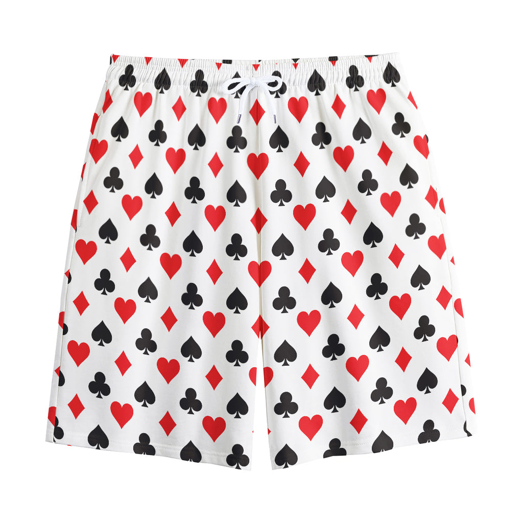 Playing Card Suits Pattern Print Cotton Shorts