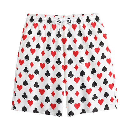 Playing Card Suits Pattern Print Cotton Shorts