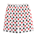 Playing Card Suits Pattern Print Cotton Shorts
