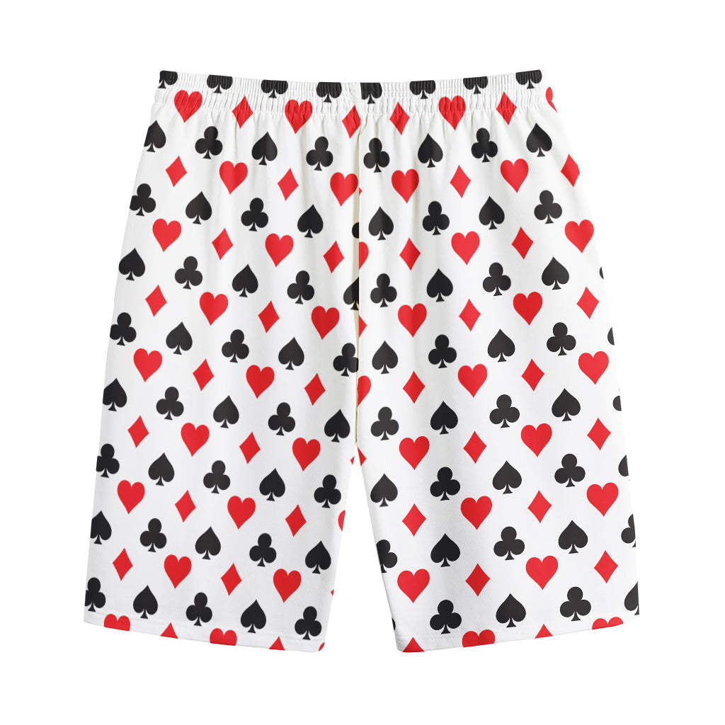 Playing Card Suits Pattern Print Cotton Shorts