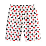 Playing Card Suits Pattern Print Cotton Shorts