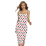 Playing Card Suits Pattern Print Cross Back Cami Dress
