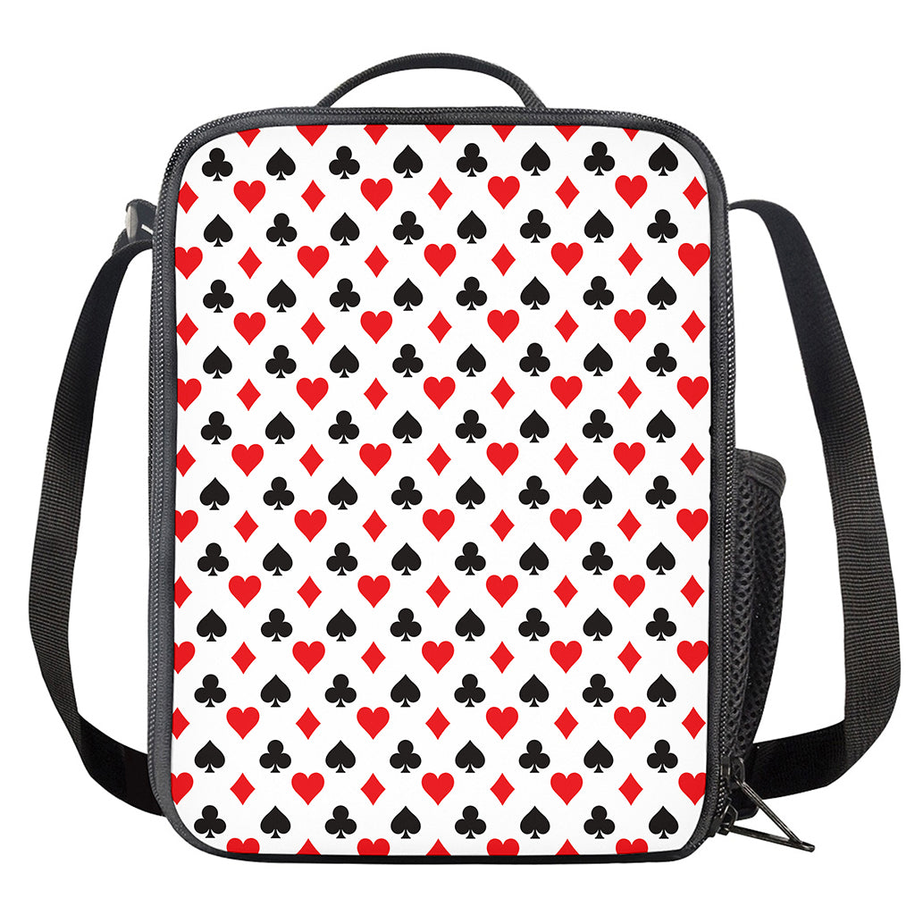 Playing Card Suits Pattern Print Crossbody Lunch Bag