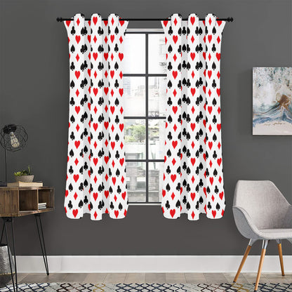 Playing Card Suits Pattern Print Curtain