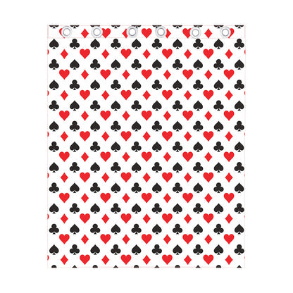 Playing Card Suits Pattern Print Curtain