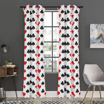 Playing Card Suits Pattern Print Curtain