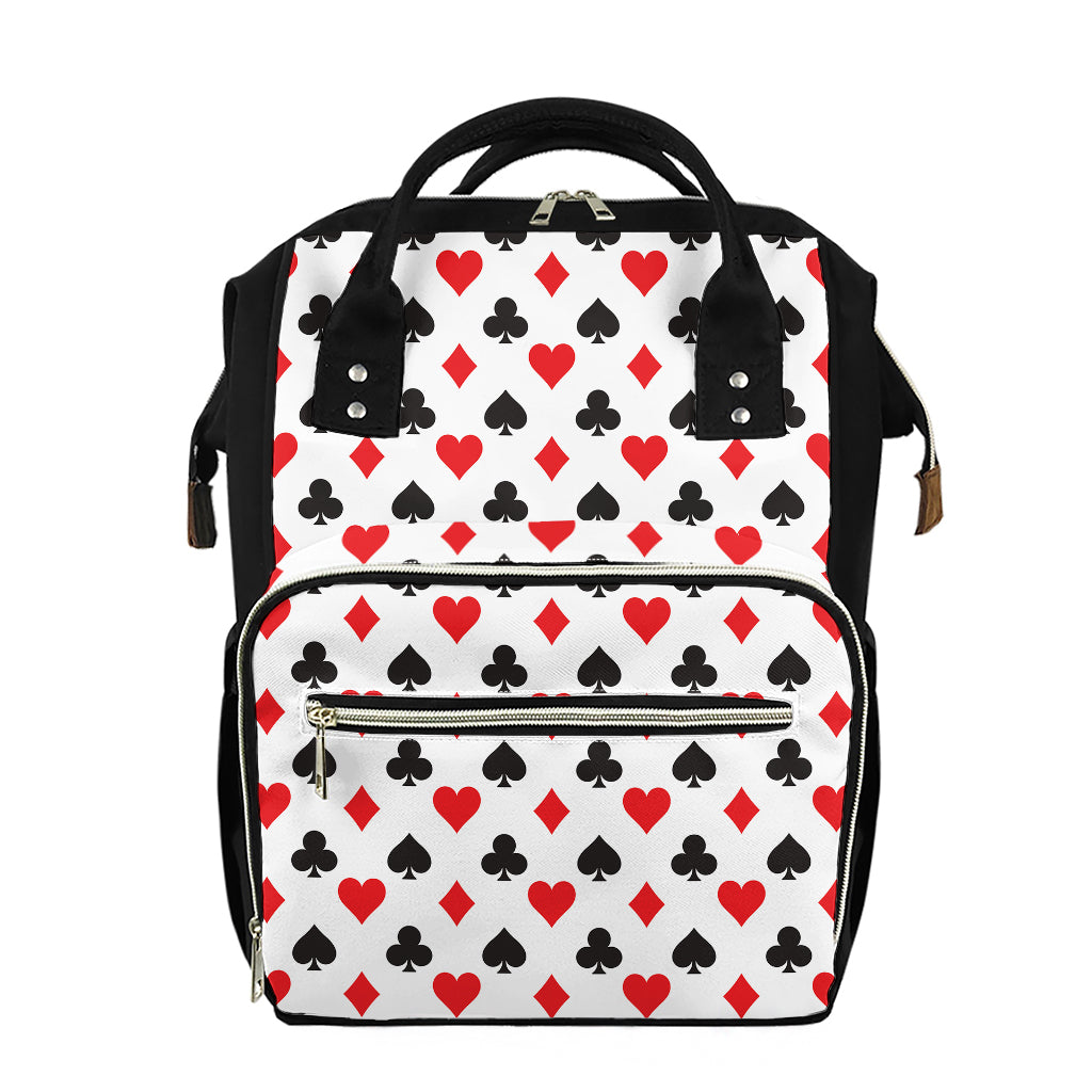 Playing Card Suits Pattern Print Diaper Bag