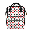 Playing Card Suits Pattern Print Diaper Bag