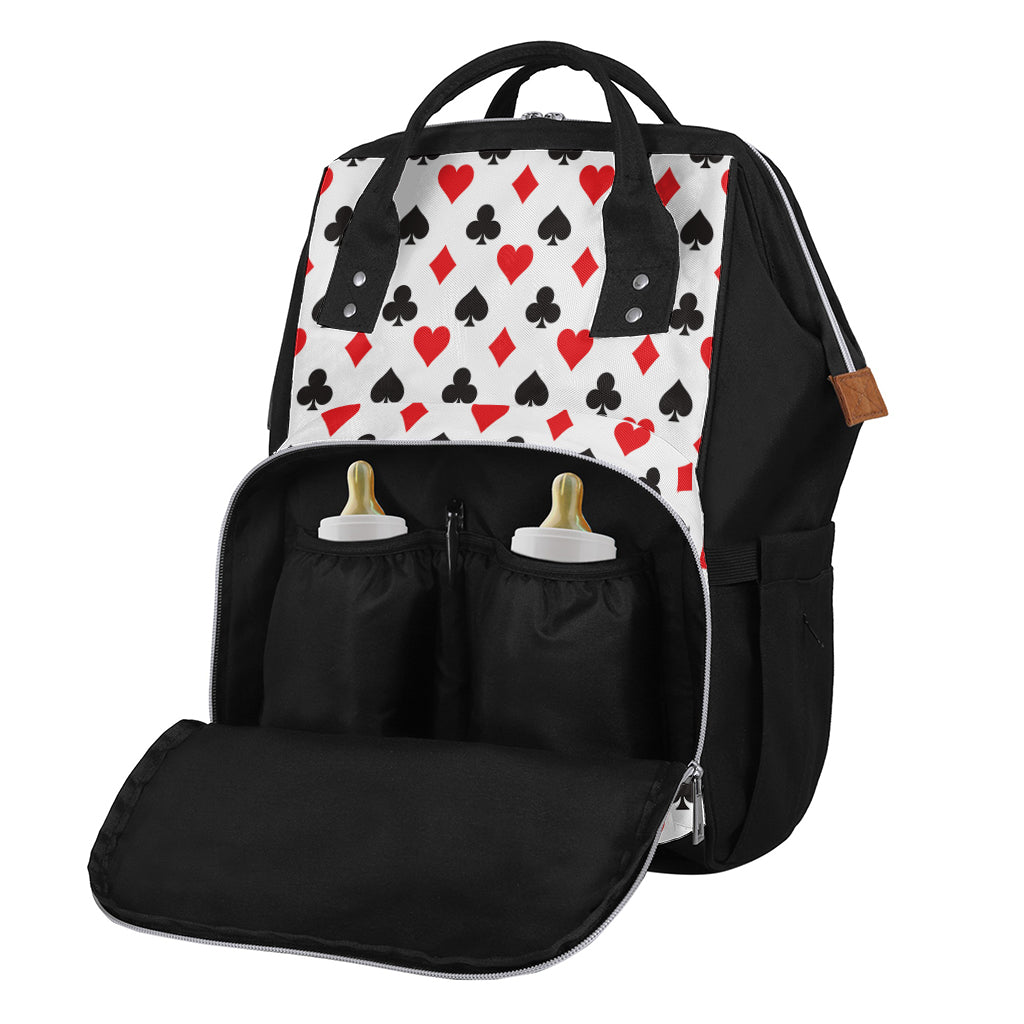 Playing Card Suits Pattern Print Diaper Bag