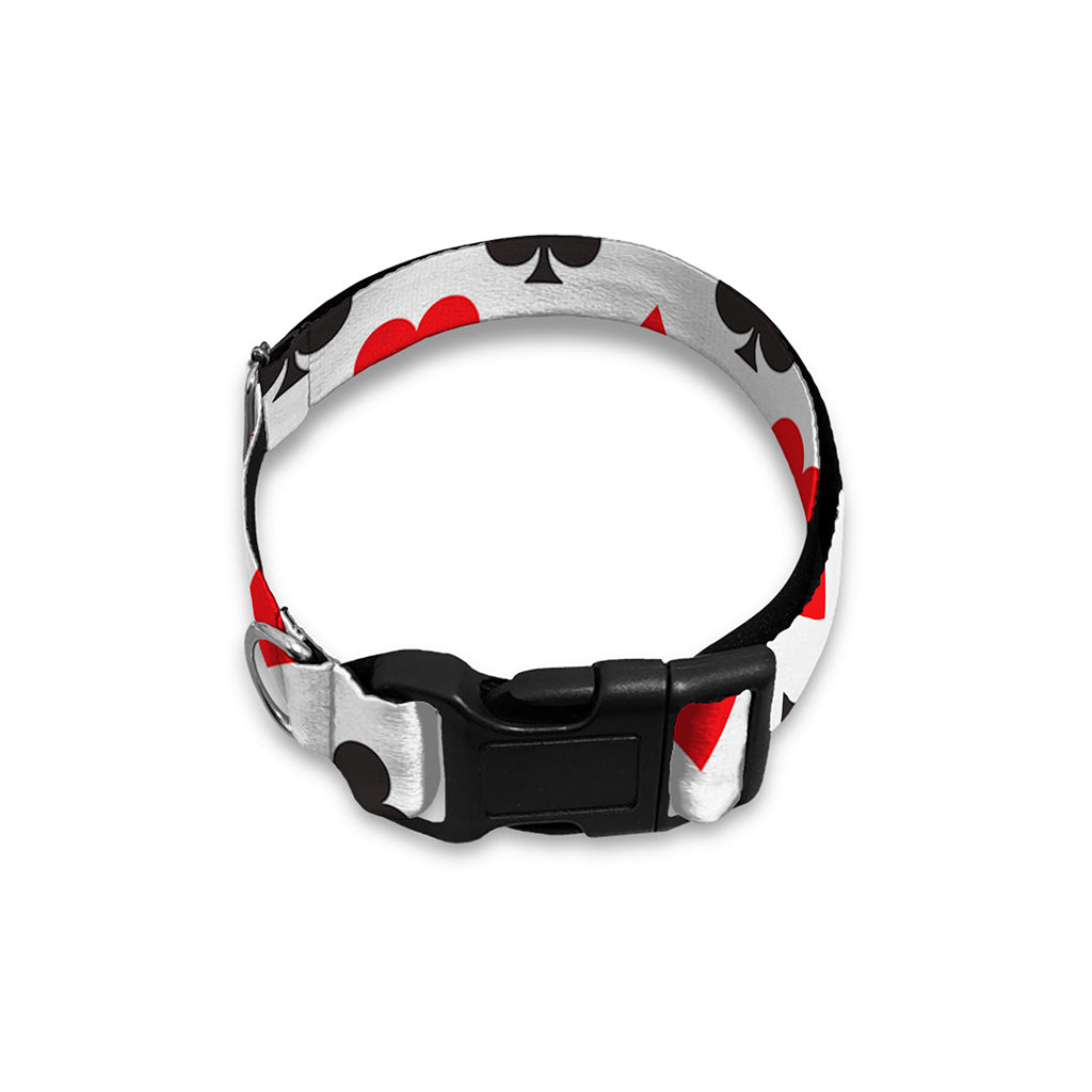 Playing Card Suits Pattern Print Dog Collar