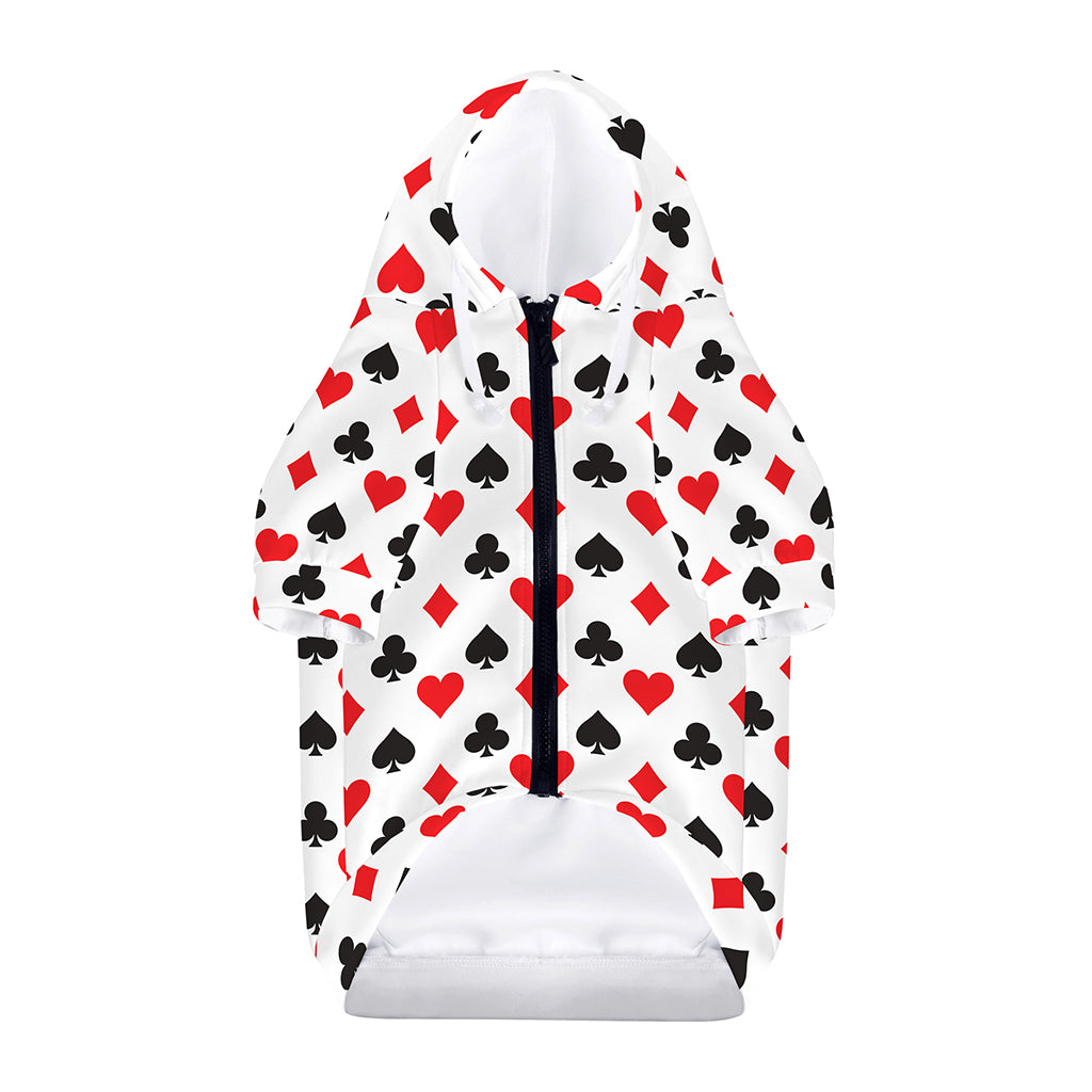 Playing Card Suits Pattern Print Dog Zip Up Hoodie