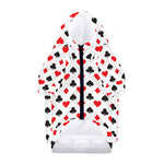 Playing Card Suits Pattern Print Dog Zip Up Hoodie