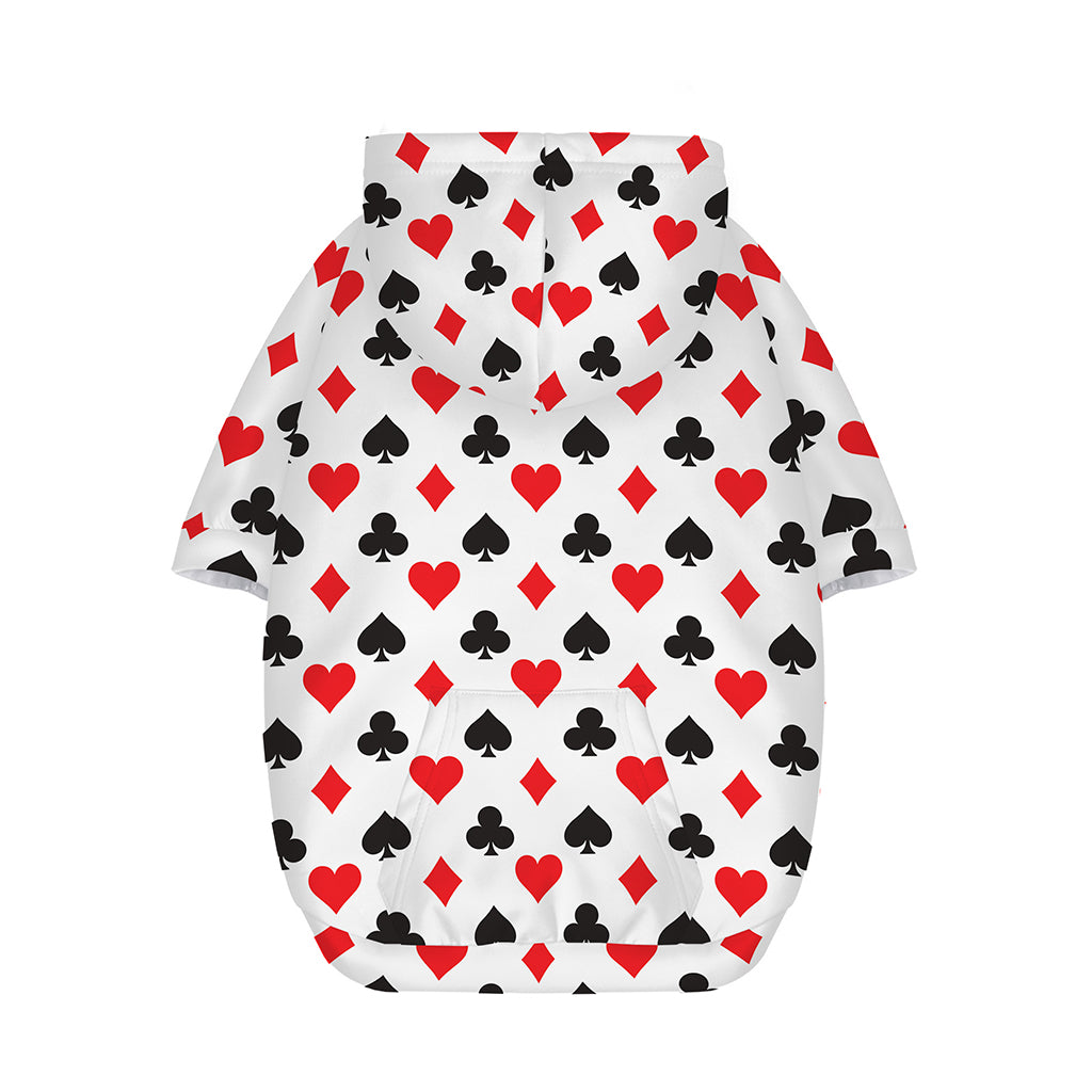 Playing Card Suits Pattern Print Dog Zip Up Hoodie