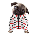 Playing Card Suits Pattern Print Dog Zip Up Jacket