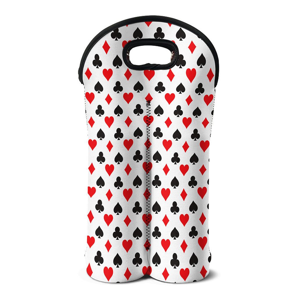 Playing Card Suits Pattern Print Double Neoprene Wine Tote