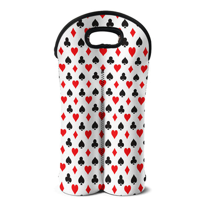 Playing Card Suits Pattern Print Double Neoprene Wine Tote