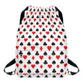 Playing Card Suits Pattern Print Drawstring Backpack