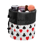 Playing Card Suits Pattern Print Drawstring Makeup Bag
