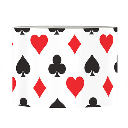 Playing Card Suits Pattern Print Drum Lamp Shade