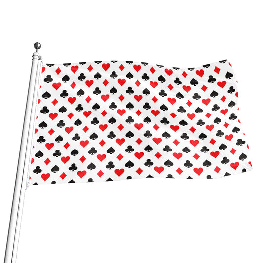 Playing Card Suits Pattern Print Flag