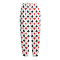 Playing Card Suits Pattern Print Fleece Lined Knit Pants