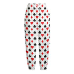 Playing Card Suits Pattern Print Fleece Lined Knit Pants