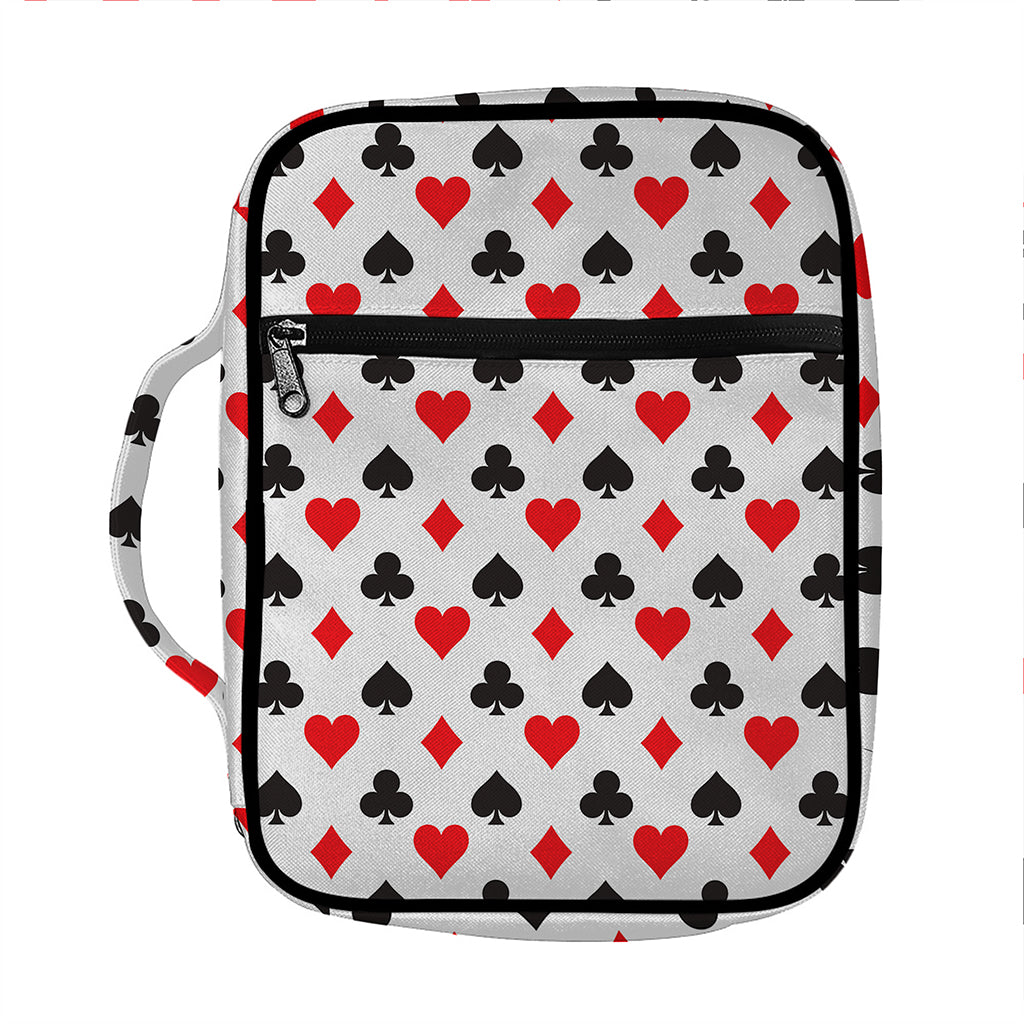 Playing Card Suits Pattern Print Front Pocket Bible Bag
