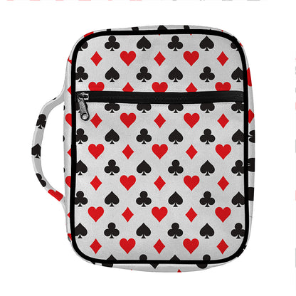 Playing Card Suits Pattern Print Front Pocket Bible Bag
