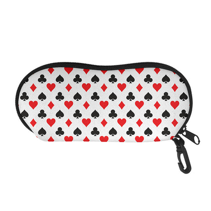 Playing Card Suits Pattern Print Glasses Case