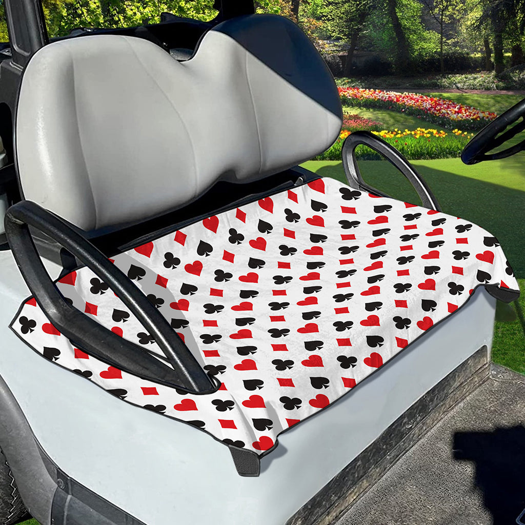 Playing Card Suits Pattern Print Golf Cart Seat Cover